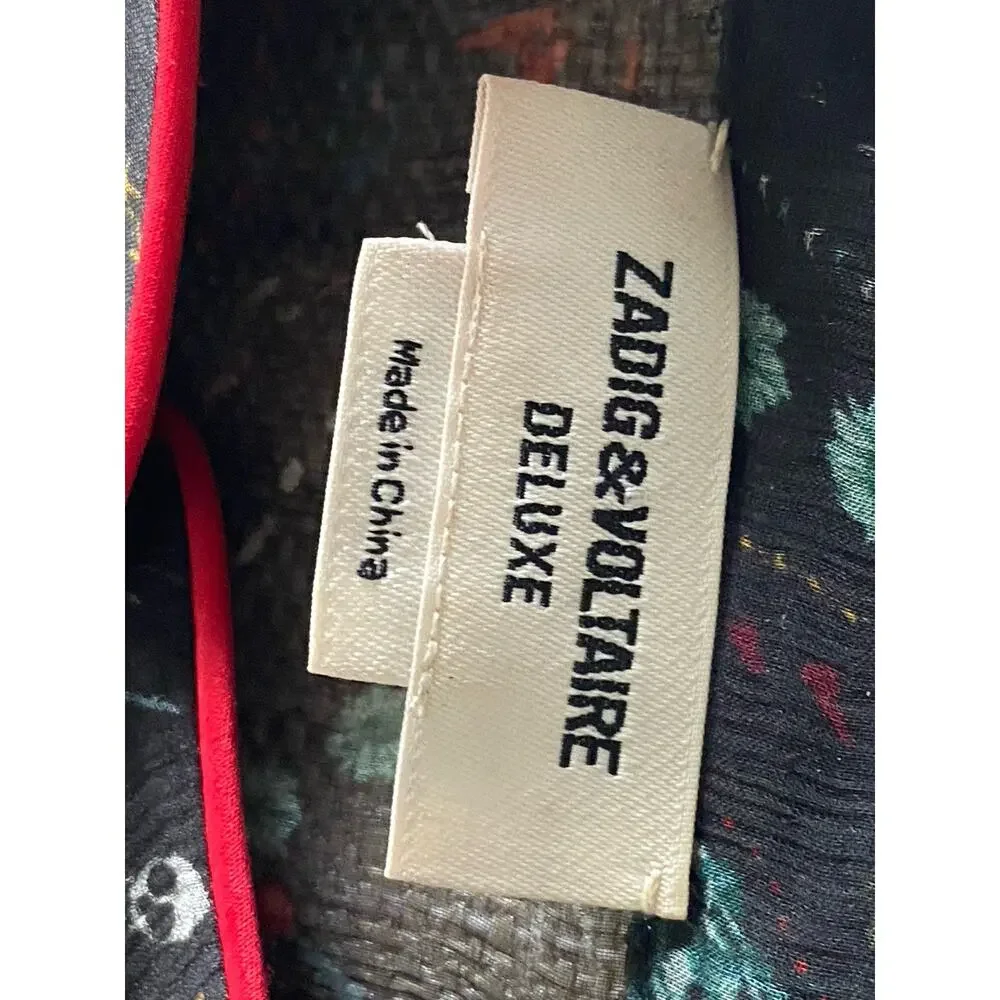 Zadig and Voltaire Deluxe Mid Length Silk Ranil Psyche Dress Size S - Picture 6 of 10